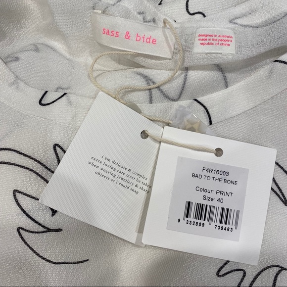 Sass & Bide Bad to the Bone long sleeved semi sheer size 40 AUS 10 100% silk top - Picture 4 of 16